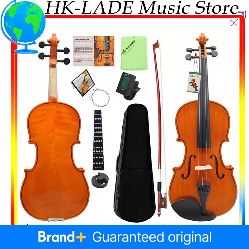 

AV-02 Полноразмерный набор скрипок с натуральной тигровой полосой и глянцевой отделкой для студентов и профессионалов, скрипка 1/8 1/2 1/4 3/4 4/4