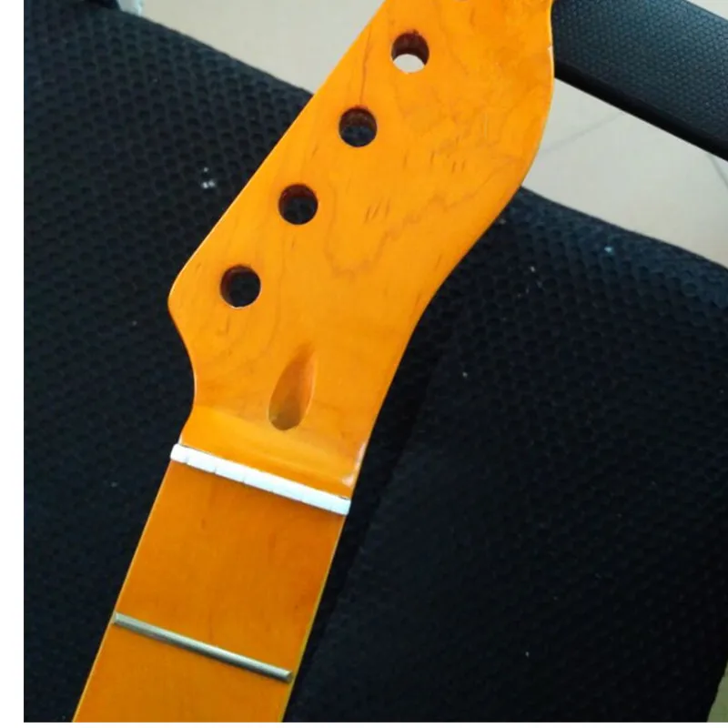 E-Gitarrenhals, 22 Bünde, Ahorngriffbrett, gelb, glänzend, Gitarrenhals, Teile, Zubehör – Detail 3