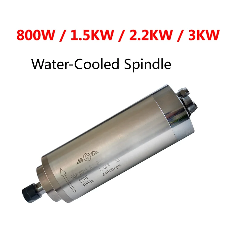 

220V Water-Cooled Spindle Motor 800W 1.5KW 2.2KW 3KW For Engraving Machine With 4 Bearings For DIY CNC Frame Milling Machine