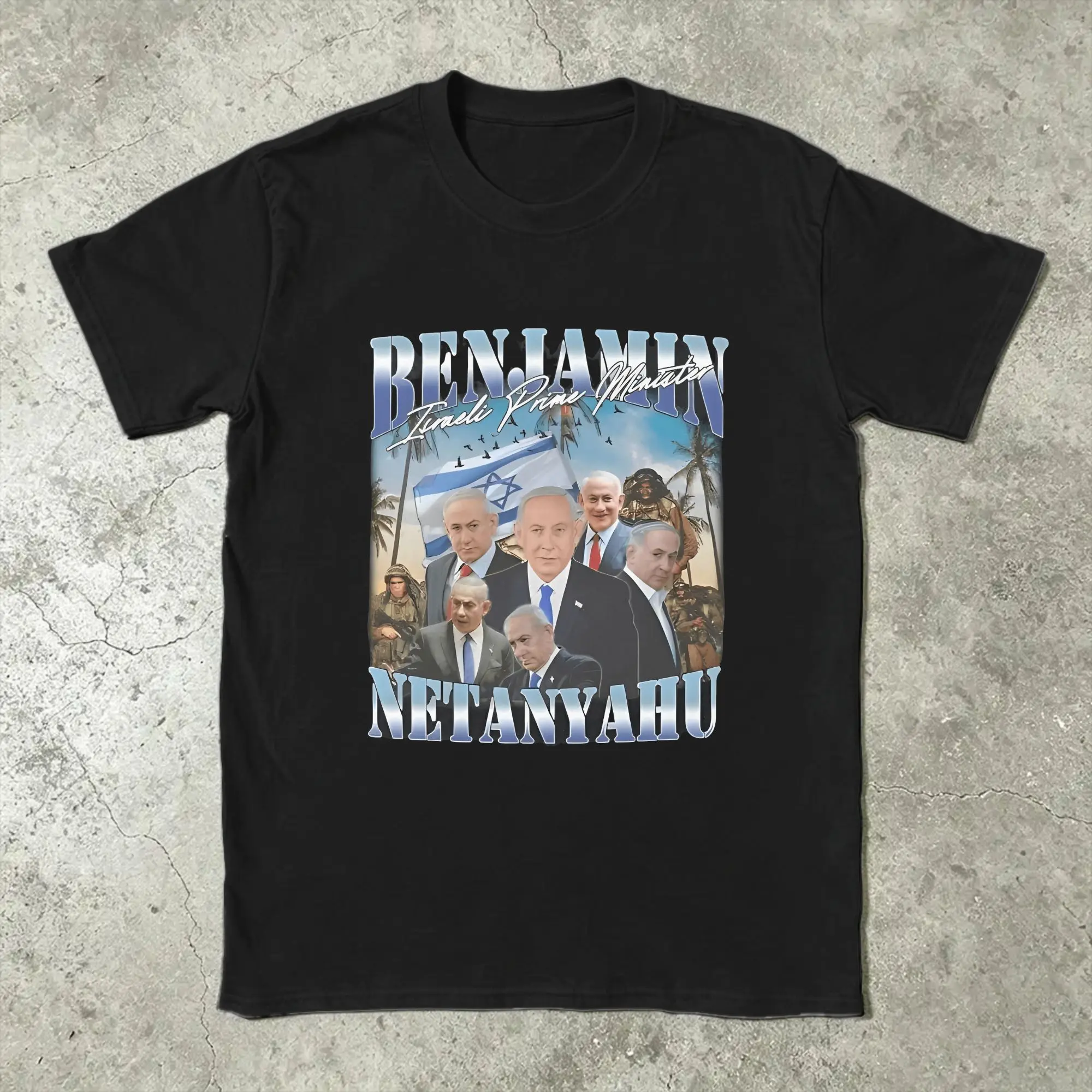 Men's Benjamin Netanyahu T Shirts  Pure Cotton Tops Amazing Short Sleeve Crew Neck Tees Gift Idea T-Shirt