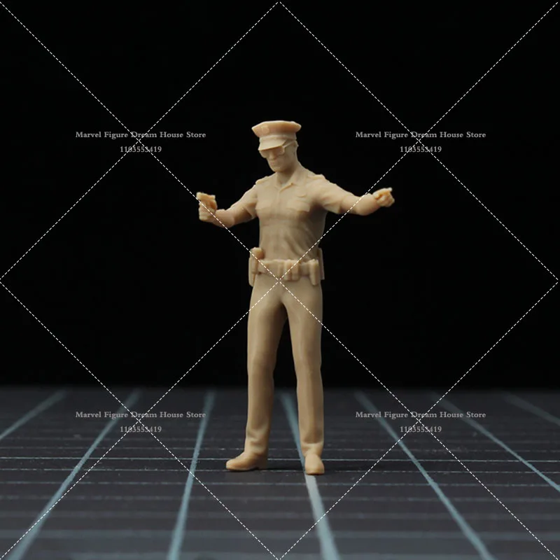 Multiple Ver. 1/64 1/43 Miniature Scene Doll White Model Un-panited United States Policeman Mini Male Solider Action Figure