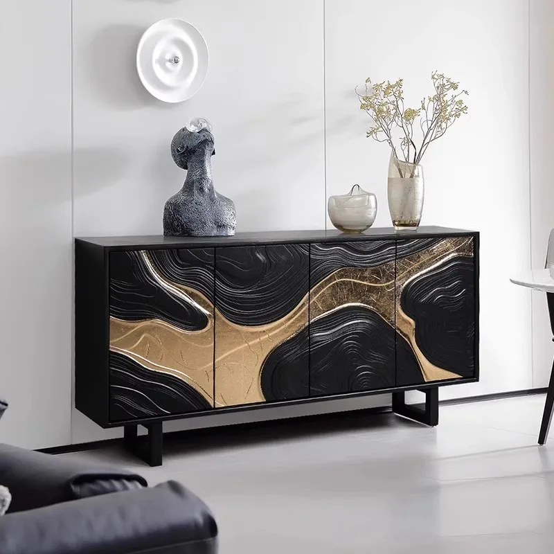 خزانة جانبية لتناول الطعام من الخشب الصلب، خزانة جانبية فاخرة ذات إحساس عالٍ، خزانة جانبية من خشب الرماد في أمريكا الشمالية