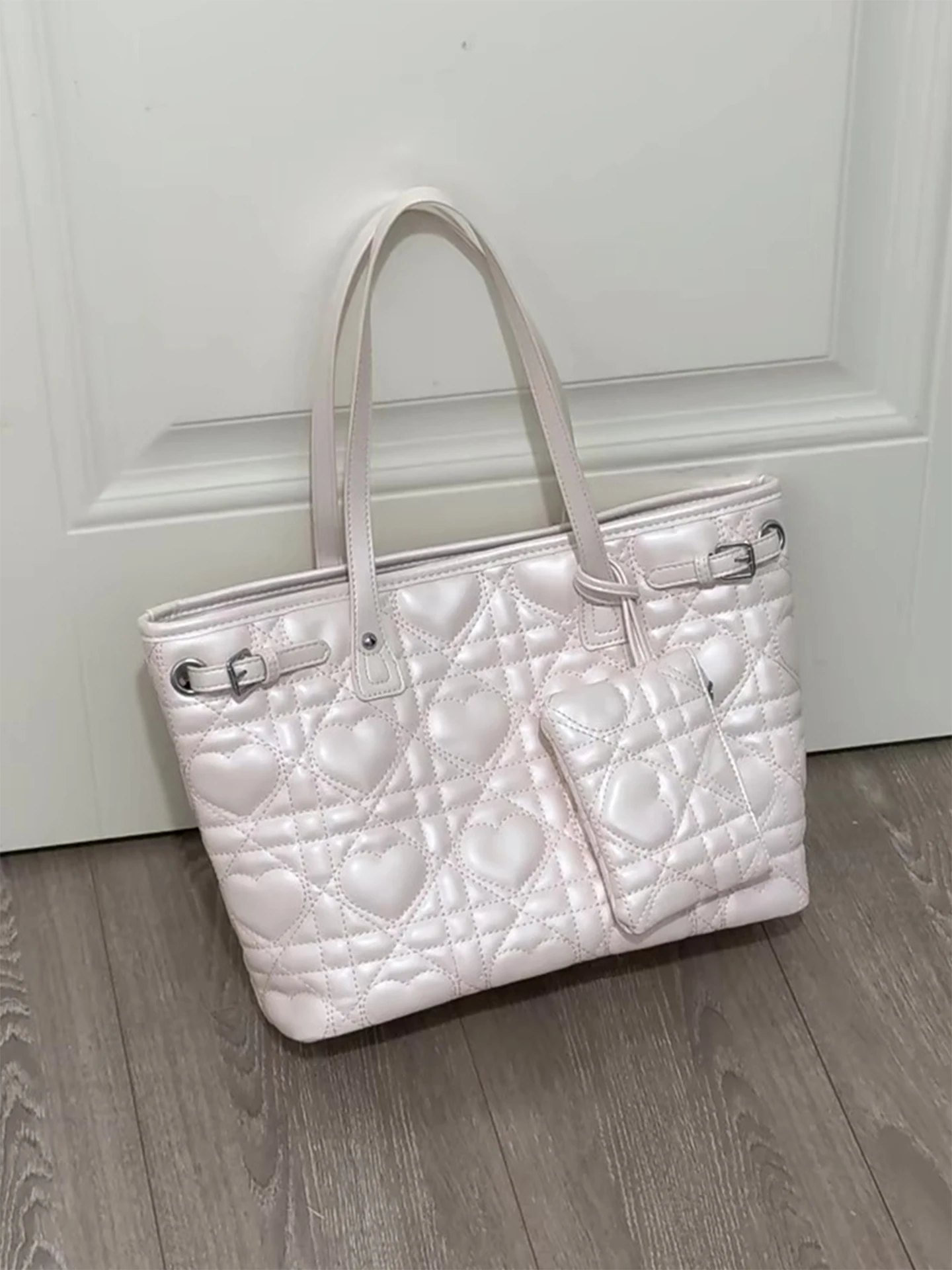 

Large Capaci Women's Tote Bag Luxury mat Double oulder Strap Soft Leather Handbag Casual Faion Autumn Winter Bag