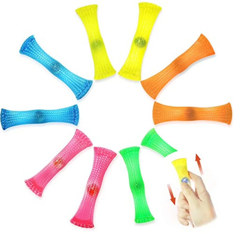 

10 Pcs Marble Mesh Fidget Toys - Slide Push Squeeze Stress Relieve Anti-Anxiety for Adults and - Mesh Texture Sensory Tools Hel