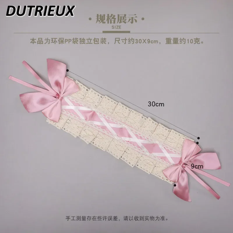 Cute Girl Japanese Style Lolita Maid Headband Cosplay Bow Lace Contrast Versatile Sweet Headwear Kawaii Hair Accessories