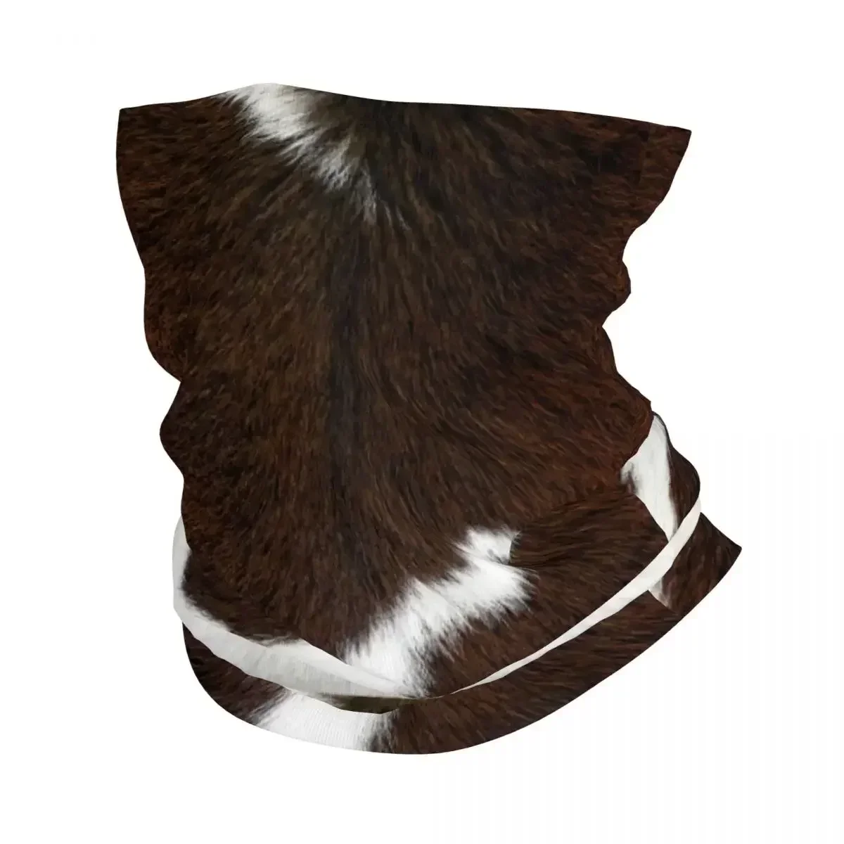 Cow Fur Cowhide Texture Bandana Winter Neck Warmer Windproof Wrap Face Scarf Ski Animal Skin Leather Gaiter Headband Printing