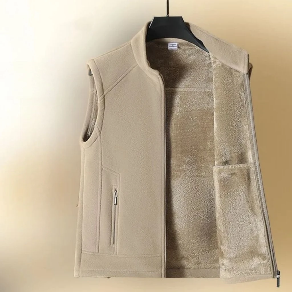 

Мужская двусторонняя флисовая куртка, жилет для рыбалки на открытом воздухе, ветрозащитный универсальный топ, повседневные флисовые свободные теплые пальто без рукавов