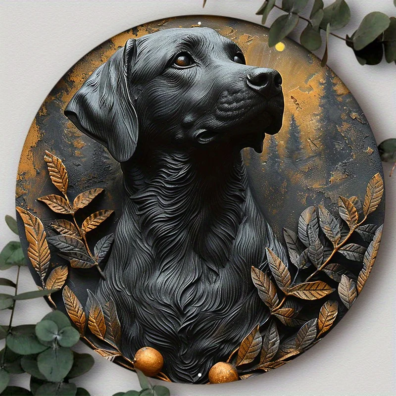 

Round Embossed German Shepherd Spring Themed Aluminum Dorm Decor, Lightweight and Durable, Perfect Gift for Dog Lovers