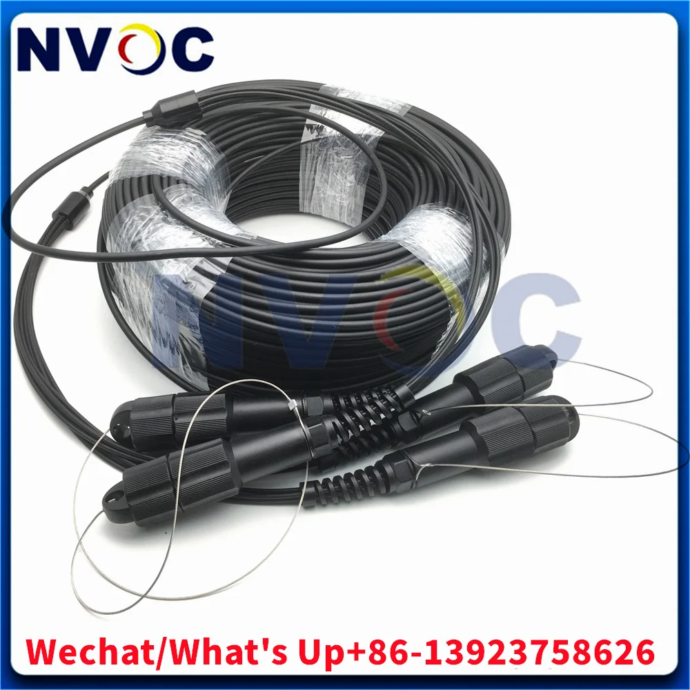 SM,8C G657A1,TPU Cable 100M 150M 200M Two PDLC/UPC(4core) SC/FC/STUPC 8Cores Armored Fiber Patch Cord with Reel