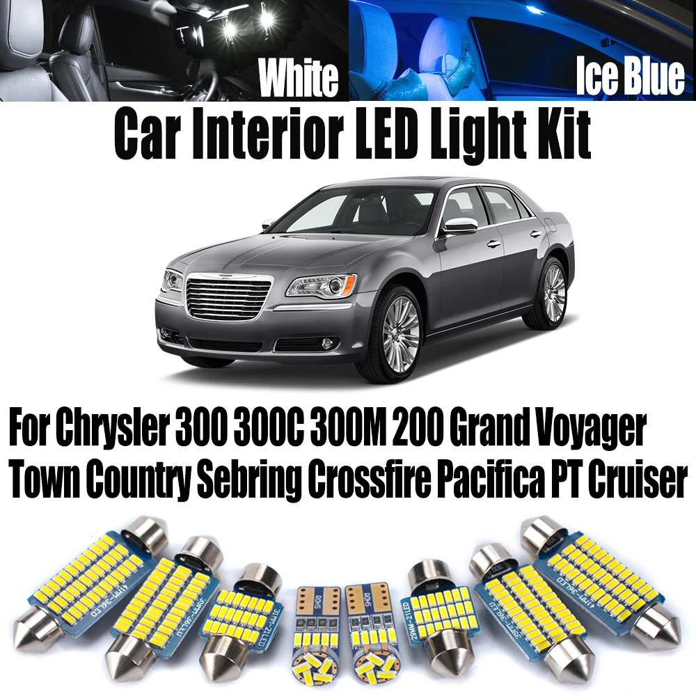 

Canbus For Chrysler 300 300C 300M 200 Grand Voyager Town Country Sebring Crossfire Pacifica PT Cruiser Interior LED Light Kit
