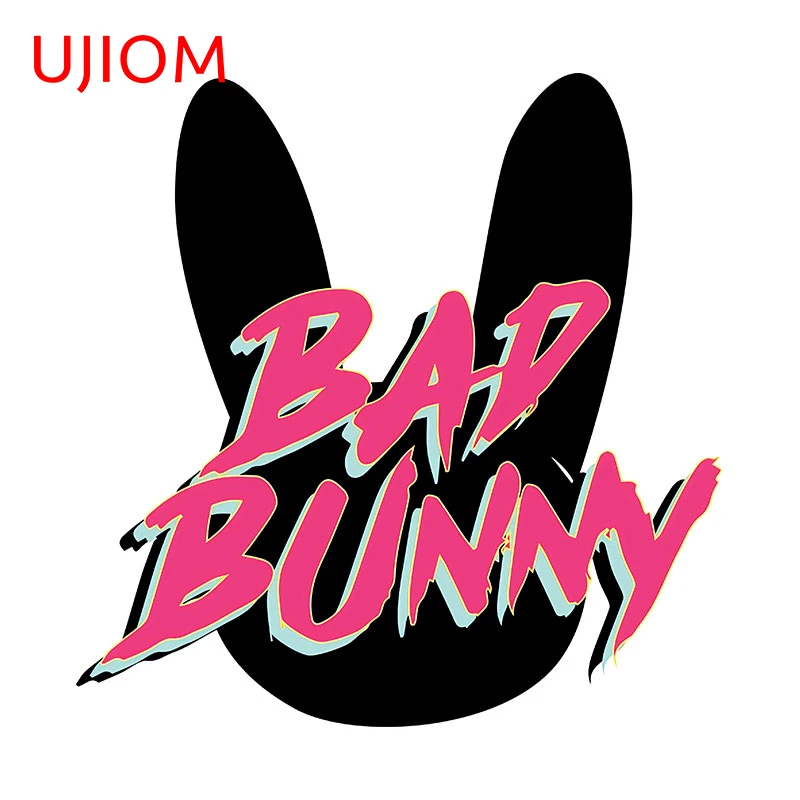 UJIOM 13cm X 12.8cm Amusing Bad Bunny Rabbit Wall Stickers Personality Kids Room Decal Skateboard Wallpapers Home Decor