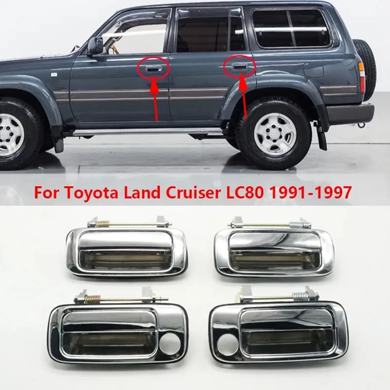 

Car Left+Right Exterior Outside Door Handle For Toyota Land Cruiser 80 LC80 1991-1997