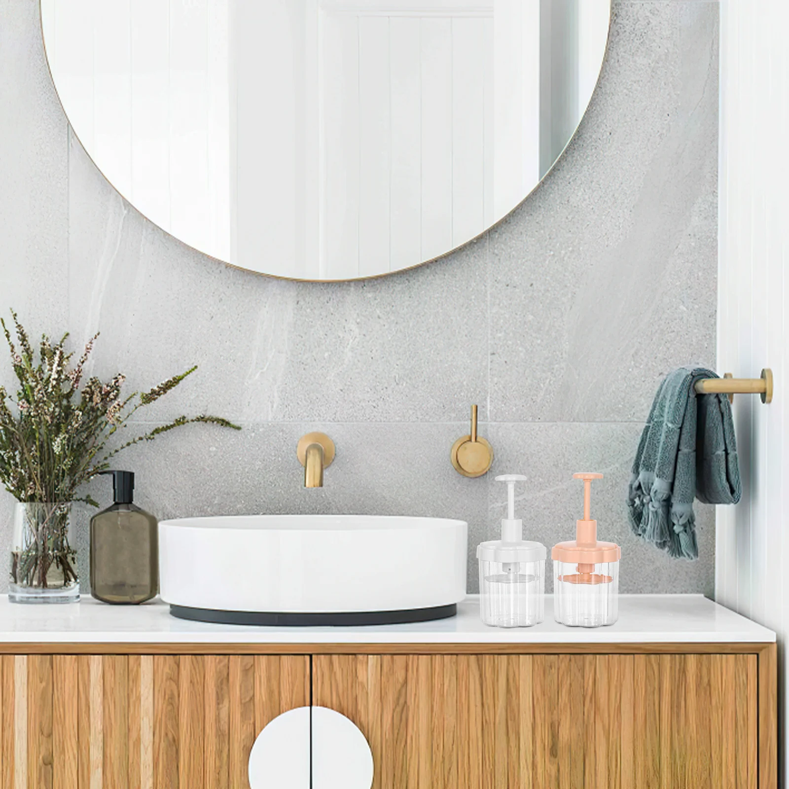 

2Pcs Facial Wash Foam Maker Bottle Pump Plastics Skincare Cleansing Device Shampoo Body Wash Home Beauty Tool Foam Pump Bottle