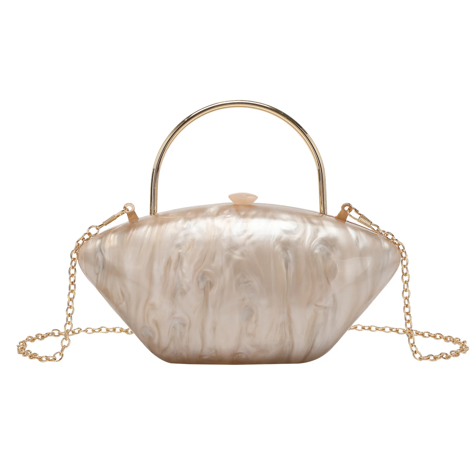 

New Style Women's Acrylic Shell Color Evening Clutch Handbag Single Compartment Crossbody Bag Fashion for Ladies' Dinner Party