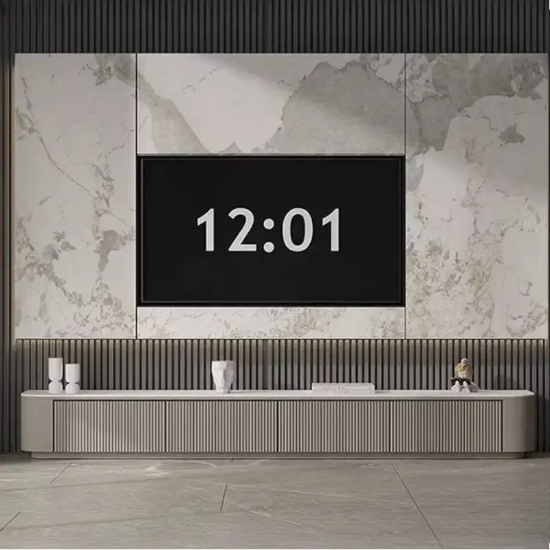 Contemporary Rustic Metal Strong Tv Cabinet Walnut Black Reliable Minimalist Practical Tv Cabinet Movel Televisao Furniture