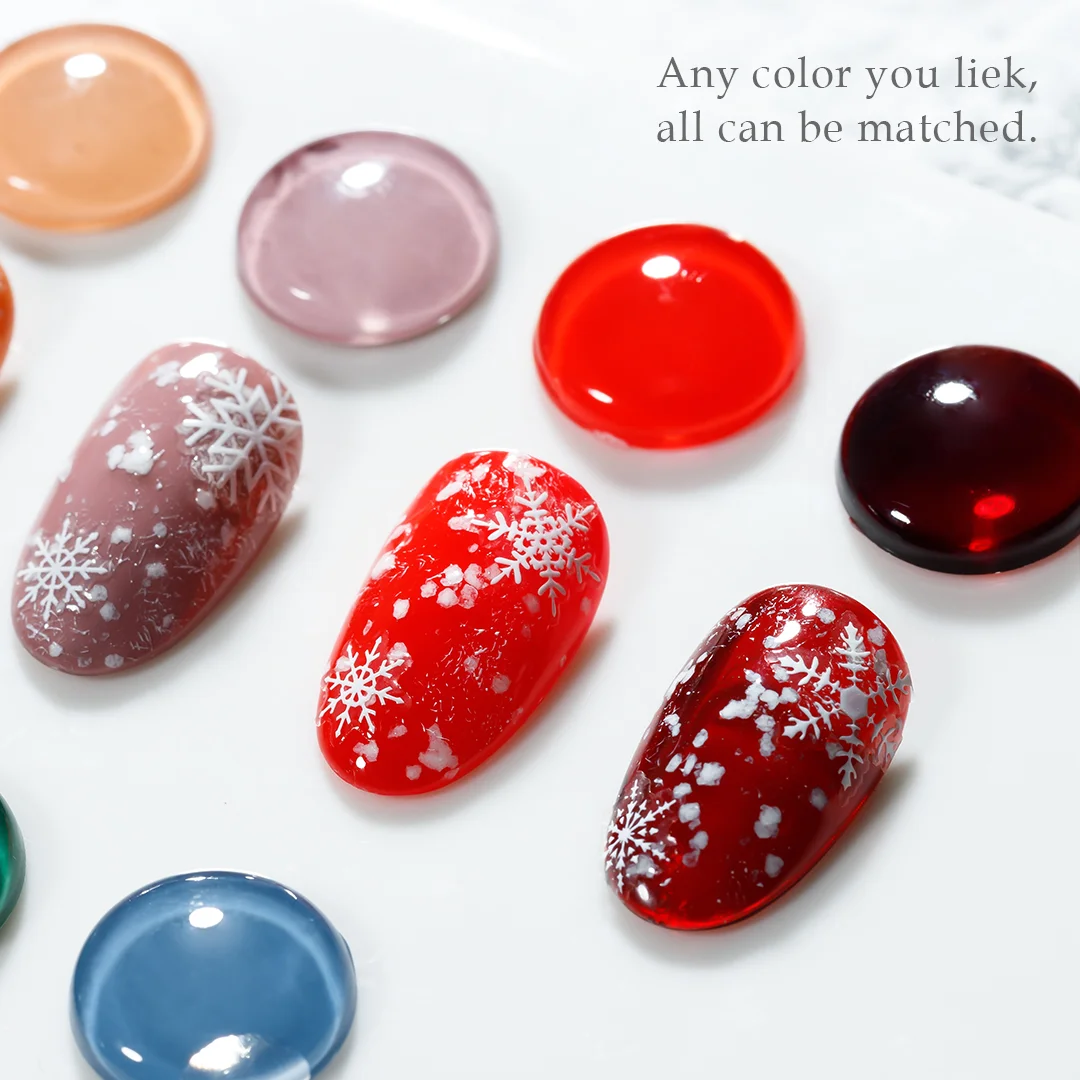 VENDEENI TPO HEMA Salon gratuito per unghie Nuovo design di alta qualità Snow Top Coat Gel Smalto per unghie trasparente Multi Function Nail Art