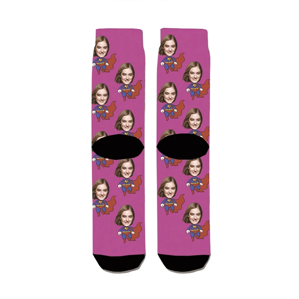 Private custom cartoon socks with face fashion custom photo personalized gift unisex funny socks for girlfriend and family