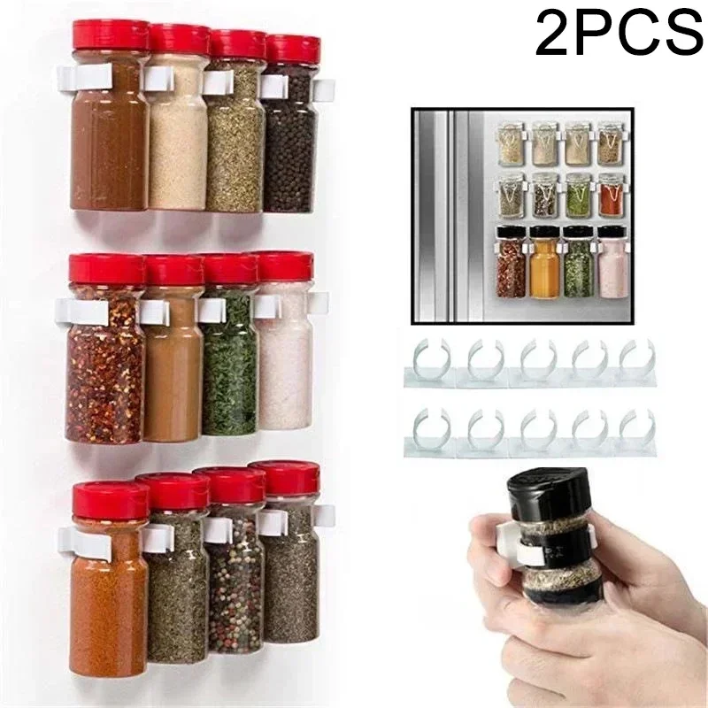 2Pcs Spice Clips Spice Gripper Clips Strips Cabinet Holder Spice Organizer Pantry and Inside Cabinet Organization