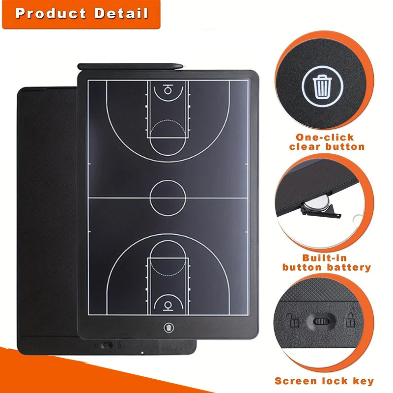 

8.5/16-Inch LCD Electronic Coaching Tactical Board LCD Basketball Coaching Board with Pen Clear Handwriting for Sports Training