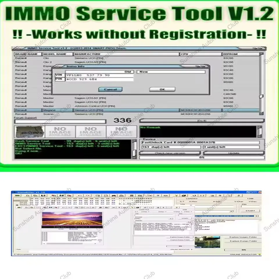 

2024 Newest Car Repair Software IMMO SERVICE TOOL V1.2 immo off Virgin eprom IMMO KEY PIN CODE CALCULATOR BSI VDO DASHBOARD 2017