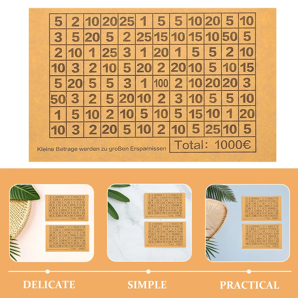 1000 Piece Savings Tracker Stickers for Money Box DIY Euro Challenge Decoration Number Labels for Financial Goal Tracking