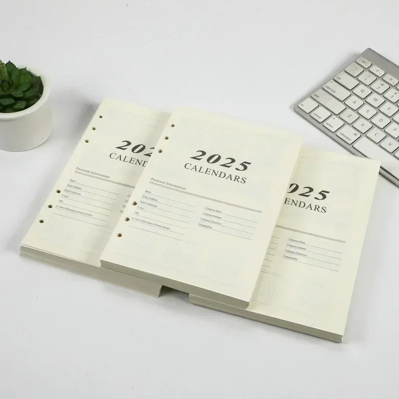 2025 Loose Leaf Notebook Refills Spiral A5 Binder Inner Page Journal Planner Notepad Schedule Organizer Korean Stationery Office