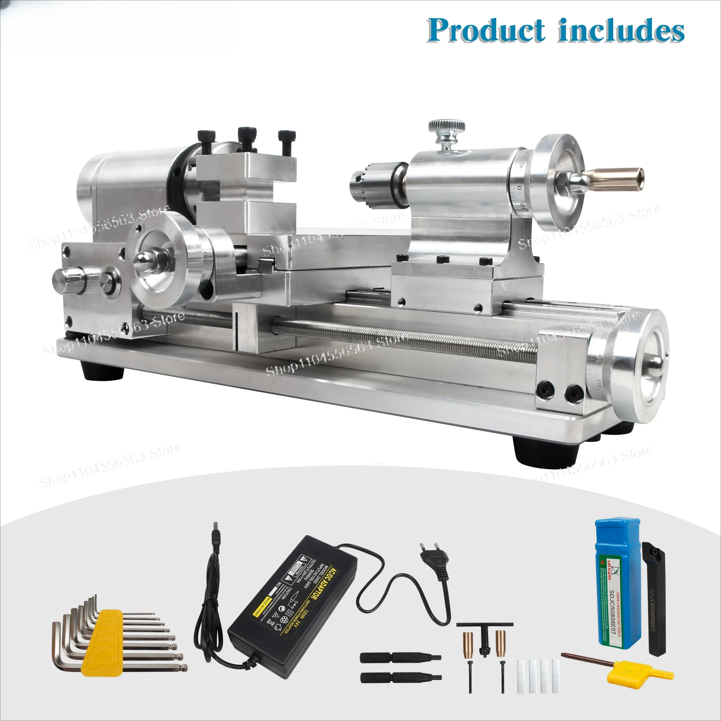 Homemade exquisite mini DIY lathe Machine Desktop With K01-50 Chuck 30W DC 24V Motor