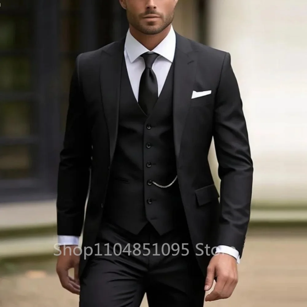 الرجال 3 قطعة سليم صالح سهرة الدعاوى الأعمال حفل زفاف أنيقة السترة سترة فستان أطفال مع سروال داخلي بلون العصرية ملابس للرجال