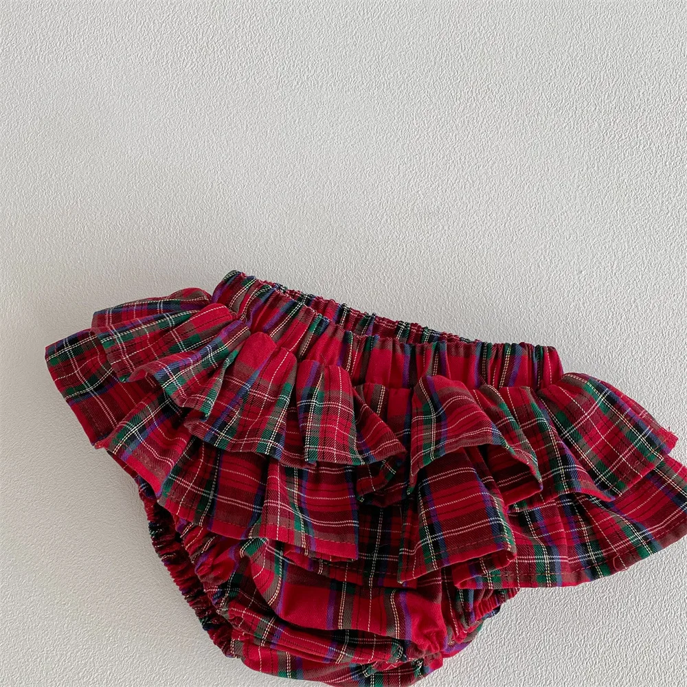 Baby Mädchen Plaid Rüschen Rock Shorts Kinder Frühling Herbst Pettiskirt Kleinkind Tutu Rock Säugling Pumphose Kuchen Layeres PP Shorts 0-4t – Detail 4