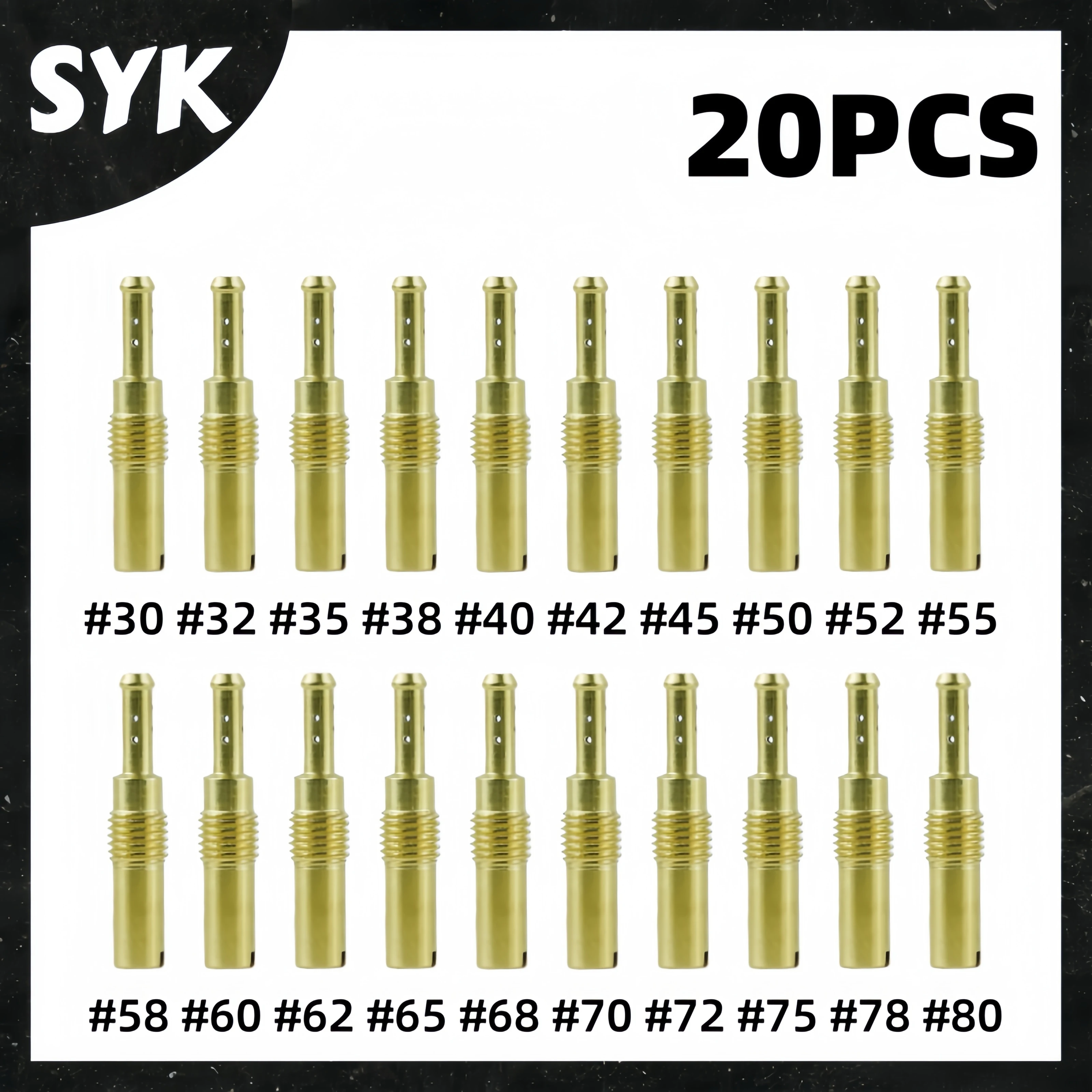 20PCS Slow Pilot Jet Kit For Keihin Nibbi Carburetors N424-21 Fits PE PWK FCR-MX PJ Series Carburetors