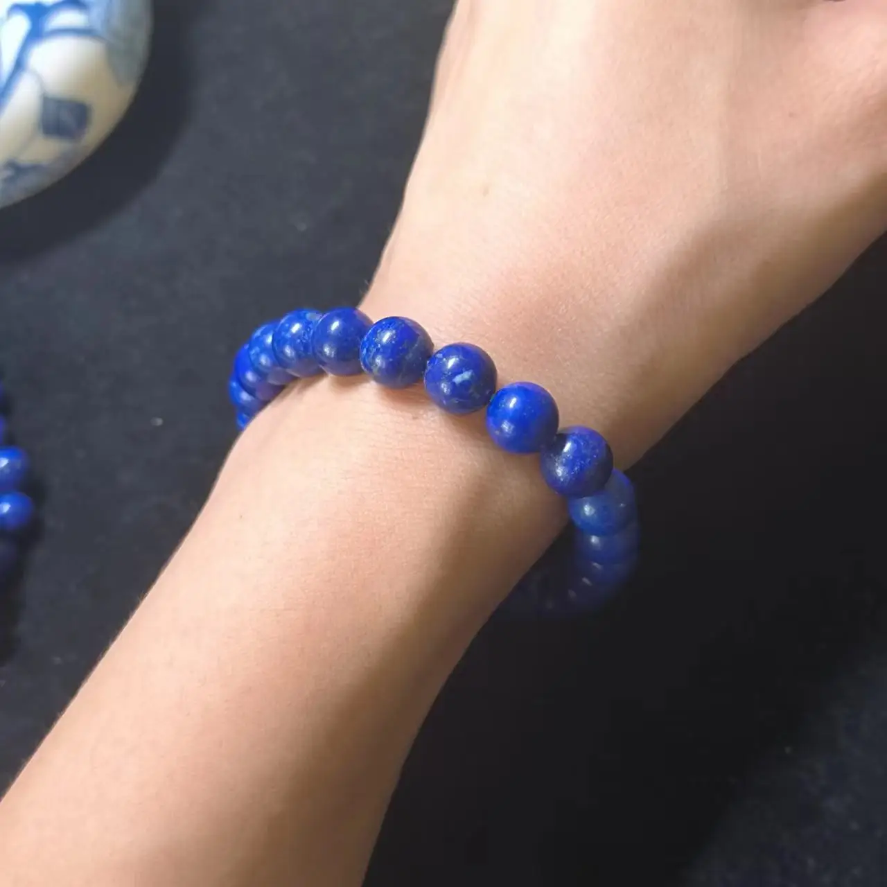 1pcs/lot natural lapis lazuli single-circle bead bracelet blue crystal Noble and elegant Women's jewelry accessories exquisite