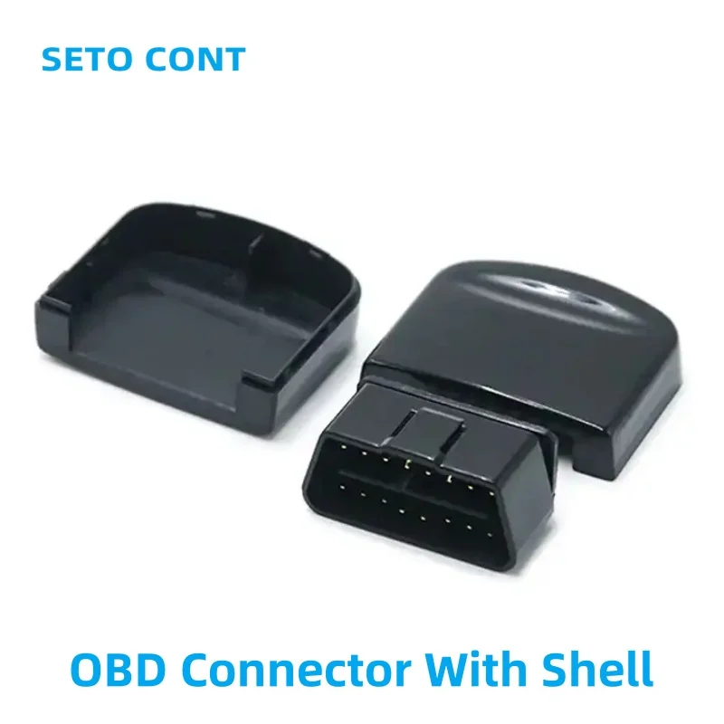 

All Black OBDII Shell OBD2 Case Assembled Male Connector 16 Pin 12V ST-SOH-014A OBD Auto Diagnostic Connector with Housing