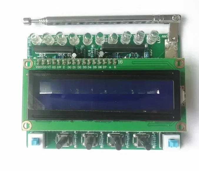 

2pcs 51 Single-chip Microcomputer with Level Indicator RDA5807 FM Module Digital Radio DIY
