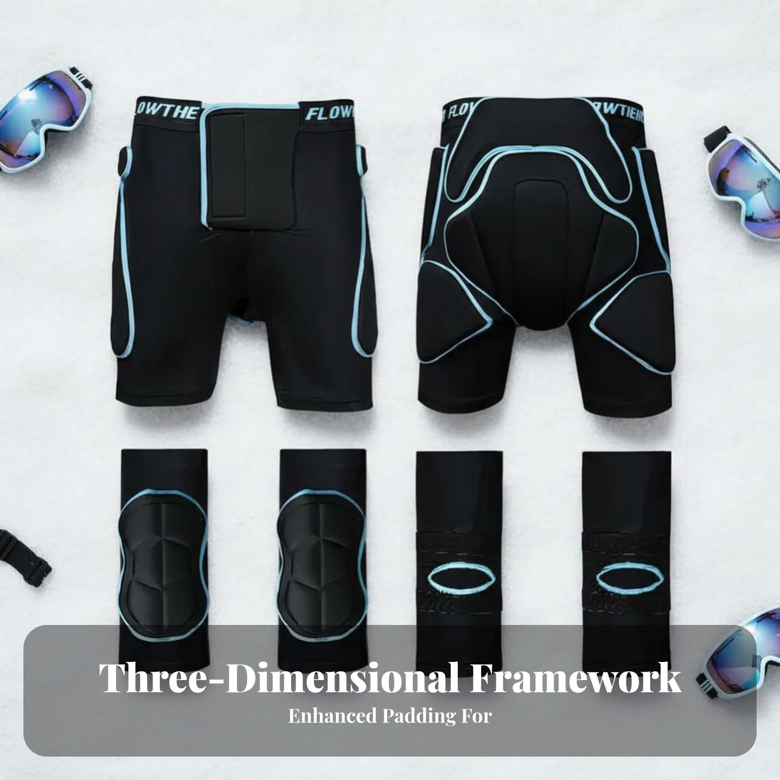 

Ski Pelvic Protector, Knee Pad, Inner Wear, Foam Padding Impact Absorption, Breathable, Unisex, For Children & Adults