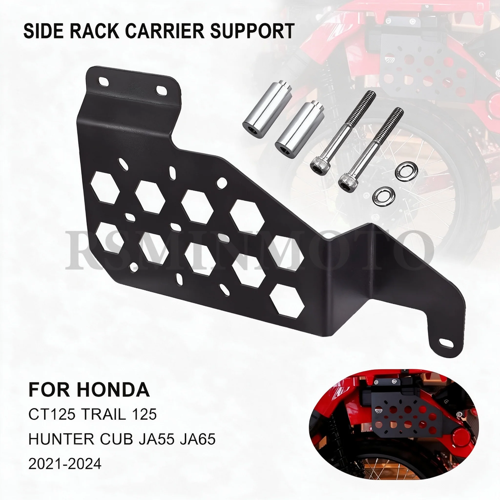 Motorrad-Seitenablage aus Edelstahl, Gepäckträger für Honda CT125 Trail 125 Hunter Cub 2021-2024