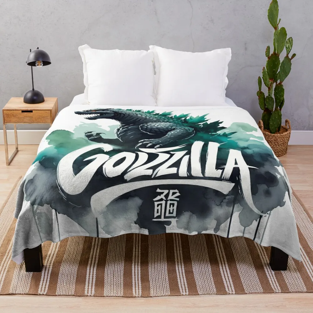 Godzilla Ink Splash Design Throw Blanket For Baby Sofa Throw Giant Sofa Blankets