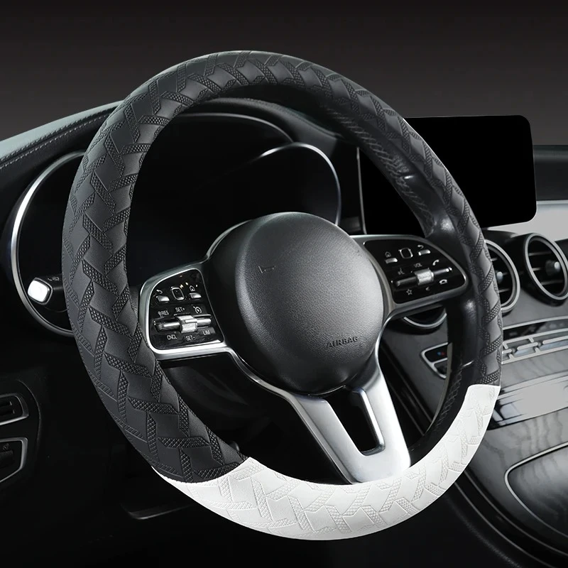 

Universal Car Steering Wheel Cover Leather Steering Wheel Covers Car Accessories Interior 38cm O/D type Non slip Handle Covers
