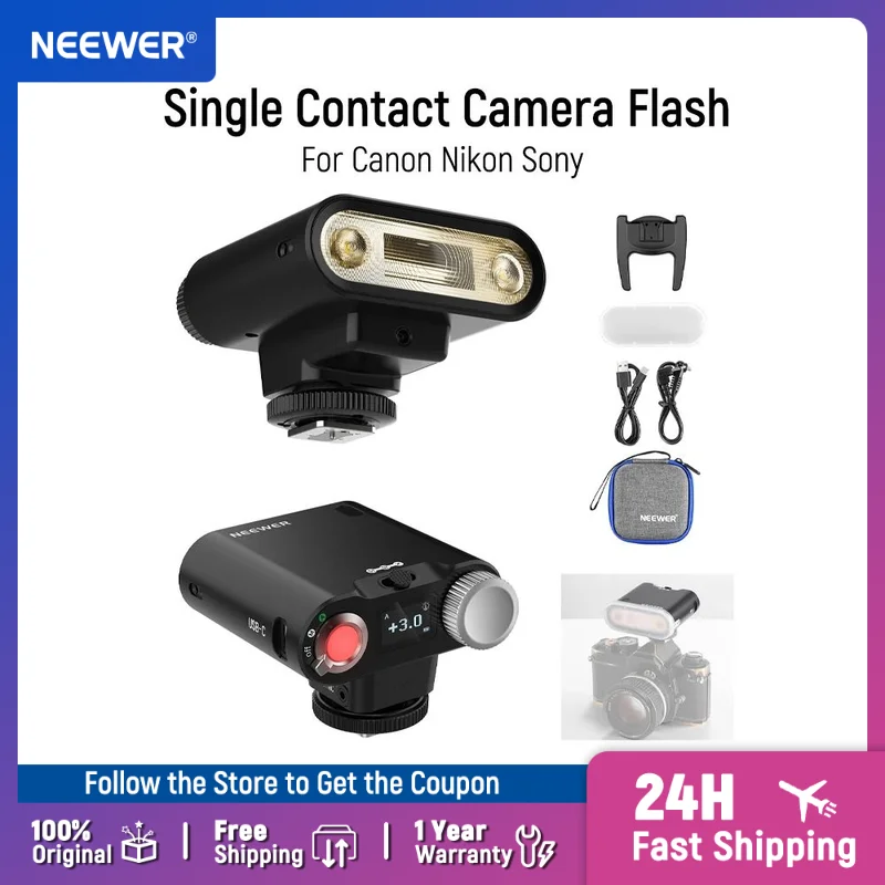 

Одноконтактная вспышка для камеры NEEWER Z160 для камер Canon Nikon Sony Fuji Olympus, аккумулятор 22 Вт GN14 6000K Speedlite 1100 мАч