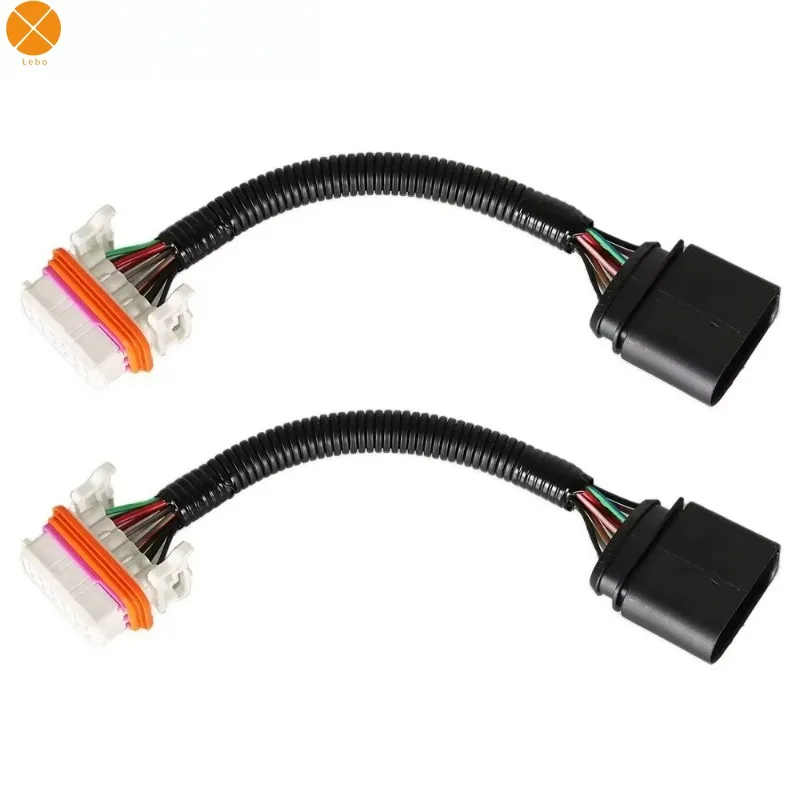 2Pcs OEM 7L6971071A Headlight Wiring Harness Adapters Fit Headlamp Connector Kit for VW Touareg 2004 - 2007 Easy Plug-and-Play