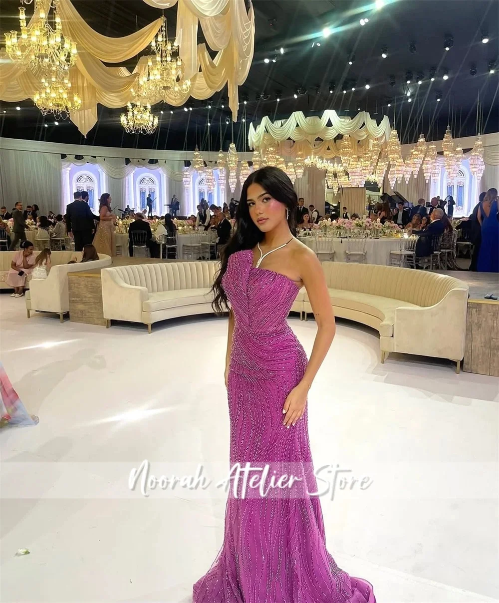 Customize Elegant Vintage Sweet Sexy Pink Mermaid Sparkle Beads Evening Dresses Lace Formal Occasion Long Dresses Party Gowns