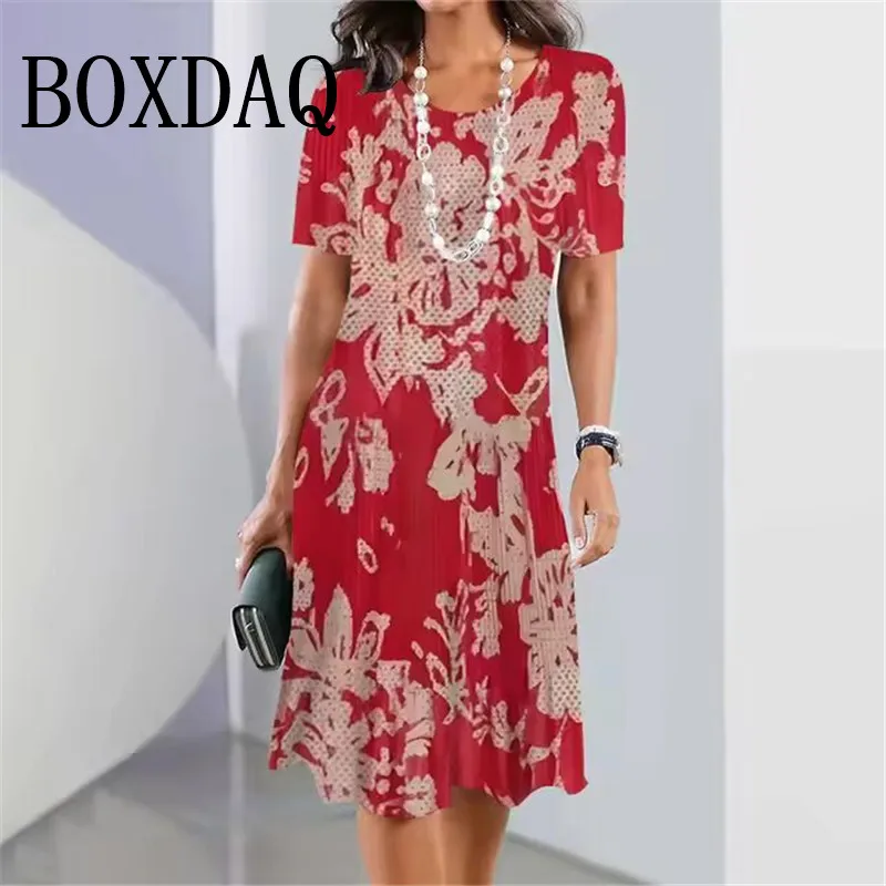Robe de soirée rétro à manches courtes pour femmes, robes imprimées en 3D, pull streetwear, vêtements d'été élégants, mode de fête d'automne