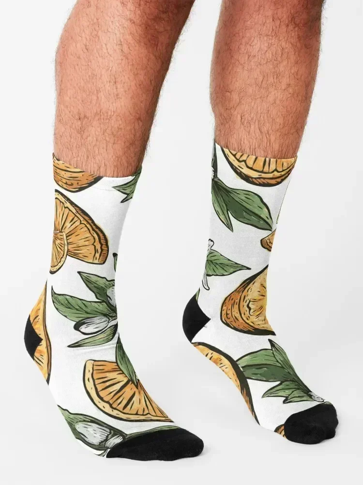 Orange pattern orange Socks hiphop japanese fashion aesthetic floor Socks Female Men's