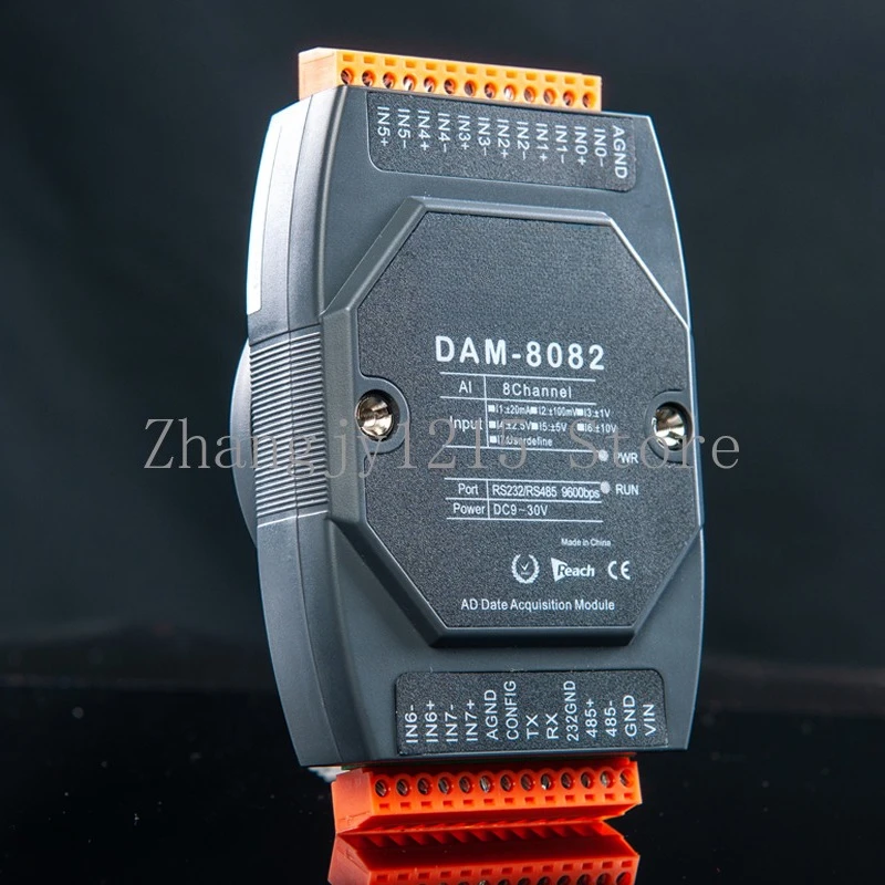 8-channel 0-10V to RS485 RS232 Industrial Grade 24-bit High-Precision Analog Acquisition Module MODBUS DAM8082