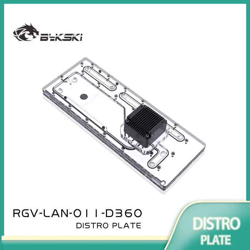 Bykski RGV-LAN-O11-D360 Acrylic Distro Plate / Board for LIAN LI O11 Dynamic Case / Fit Dual 360MM Radiator / Combo DDC Pump