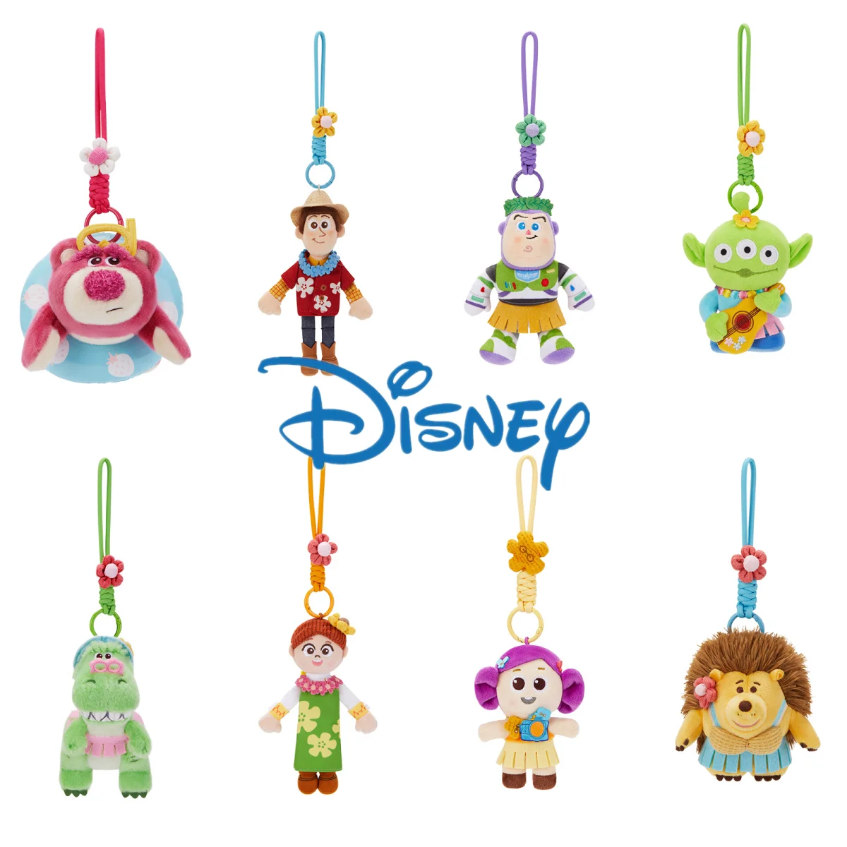 Disney Pluche Hanger Toy Story Seaside Chill Zomer Serie Schattige Aardbei Beer Pluche Hanger Sleutelhanger Speelgoed Kinderen Kawaii Gift