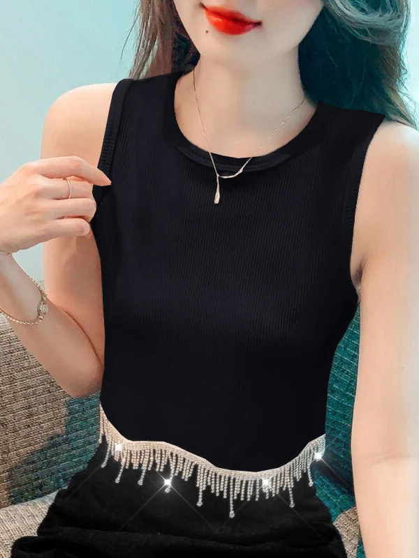 

Женский жилет с тяжелыми бусинами, топ, чистый дизайн, базовый слой, верхняя одежда, прямой крой, оригинальный дизайн, весна 2025 г.