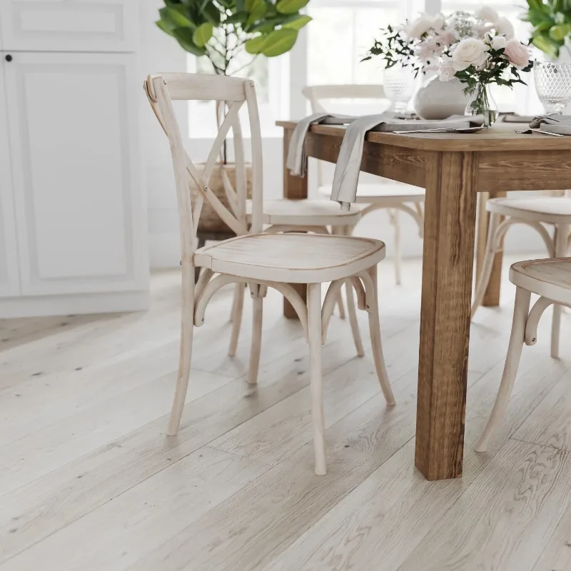 

X-Back Bistro Style Wooden High Back Dining Chair,