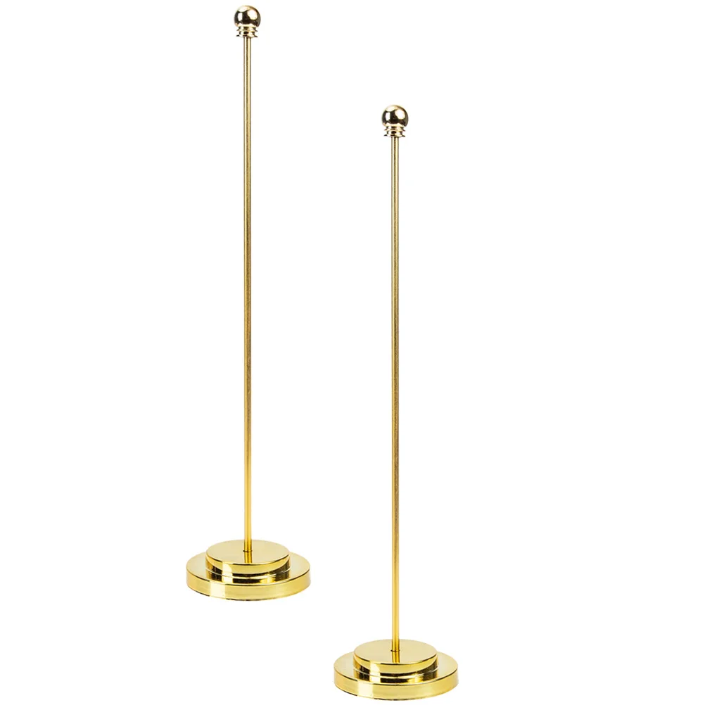 

2pcs Metal naments Desk Stand Mini Table Sturdy Flag Holder Nail Free Flagpole Base Display Bracket for Home Office Parties