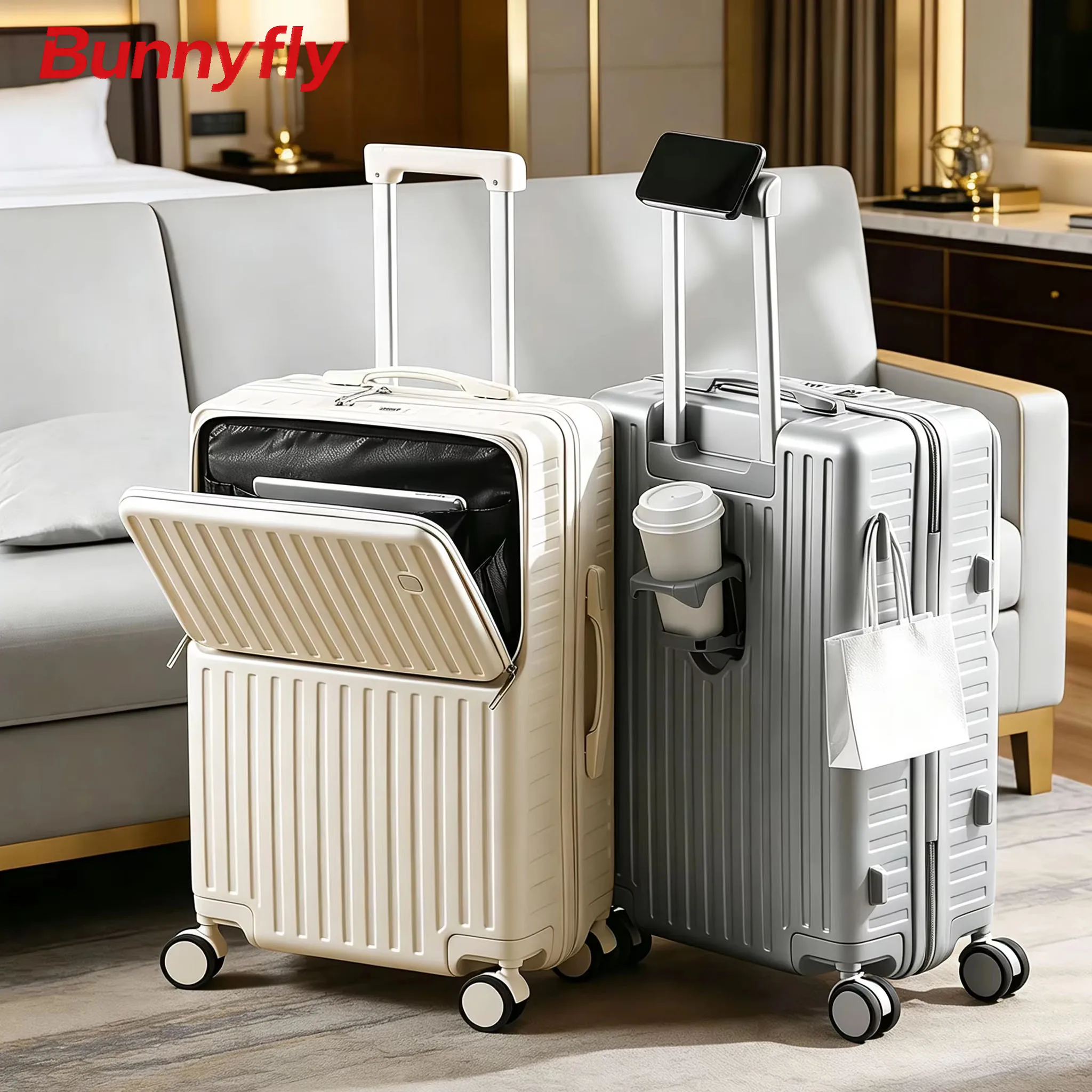 BunnyFly 20/24 inch Travel Suitcase Large Size Luggage Men Carry-On Luggage PC Laptop Bag Trolley Case With Wheels Boarding Box