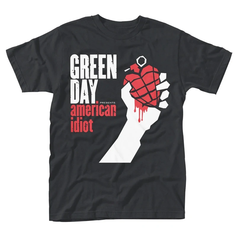 Camisetas Green Day\'American Idiot Albuum Cover\', camisetas de gran tamaño para hombres y mujeres, ropa de calle divertida novedosa, camiseta cómoda